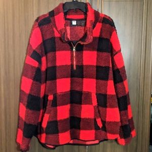 Old Navy Buffalo Plaid Pullover Fleece, XXL
